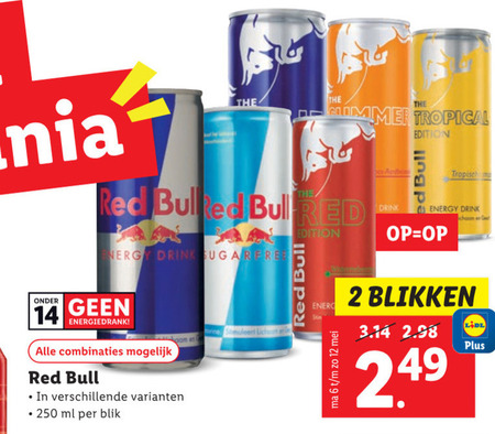 Red Bull   energiedrank folder aanbieding bij  Lidl - details