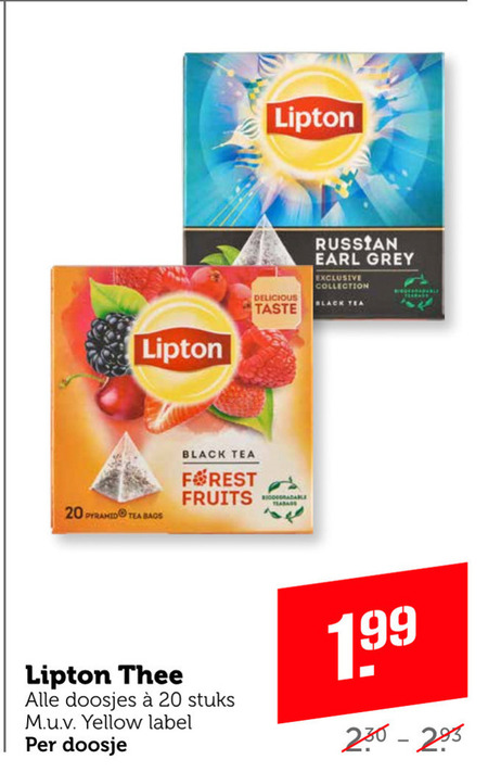 Lipton   thee folder aanbieding bij  Coop - details