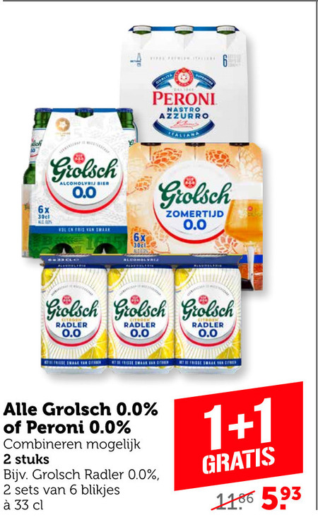 Peroni   alcoholvrij bier folder aanbieding bij  Coop - details