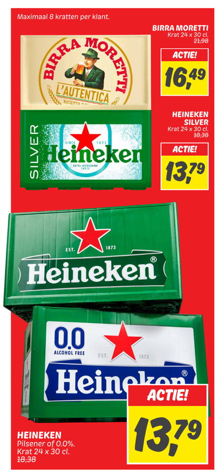 Heineken 0.0   krat bier folder aanbieding bij  Dekamarkt - details