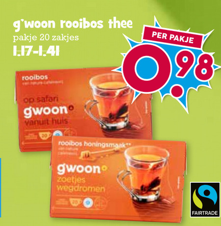 Gwoon   thee folder aanbieding bij  Boons Markt - details