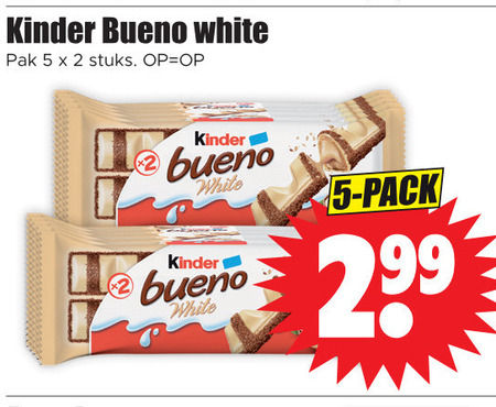 Kinder Bueno   chocoladereep folder aanbieding bij  Dirk - details