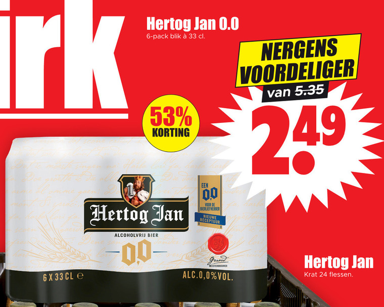 Hertog Jan   alcoholvrij bier folder aanbieding bij  Dirk - details