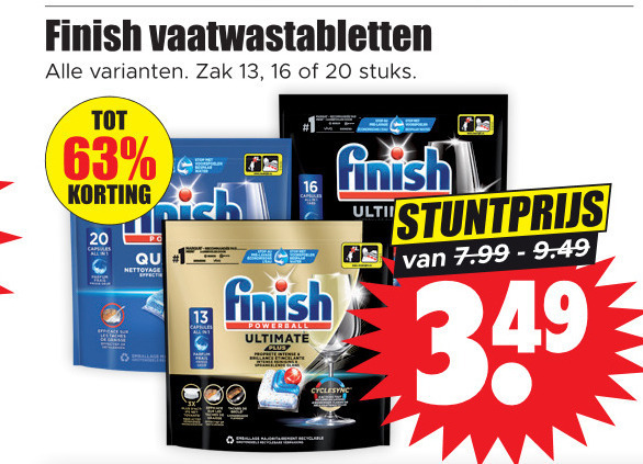 Finish   vaatwasmiddel folder aanbieding bij  Dirk - details