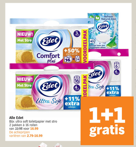 Edet   keukenpapier, toiletpapier folder aanbieding bij  Albert Heijn - details