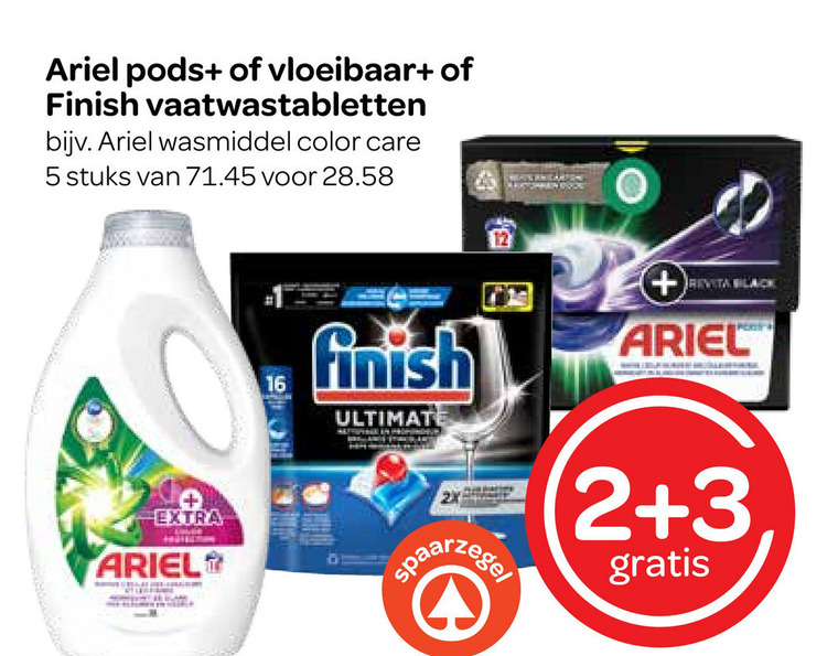 Finish   vaatwasmiddel, wasmiddel folder aanbieding bij  Spar - details