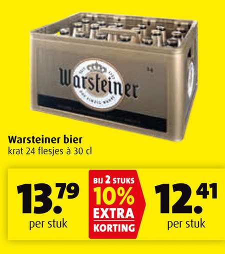 Warsteiner   krat bier folder aanbieding bij  Boni - details