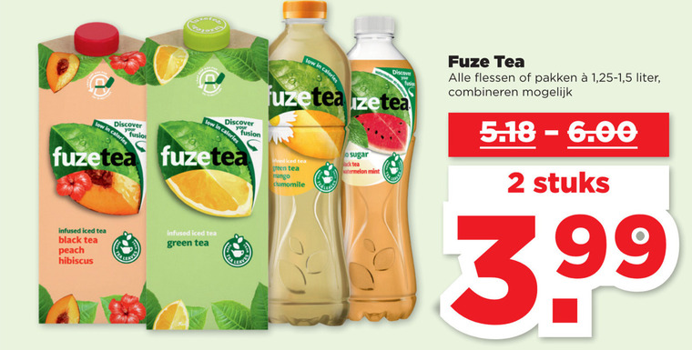 Fuze Tea   ice tea folder aanbieding bij  Plus - details