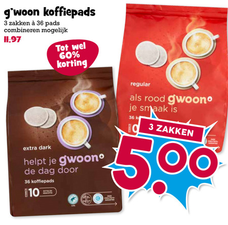 Gwoon   koffiepad folder aanbieding bij  Boons Markt - details