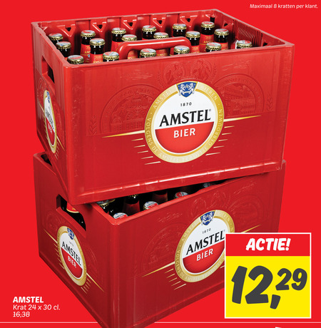 Amstel   krat bier folder aanbieding bij  Dekamarkt - details