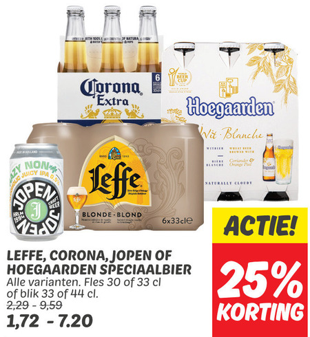 Leffe   blikje bier, speciaalbier folder aanbieding bij  Dekamarkt - details