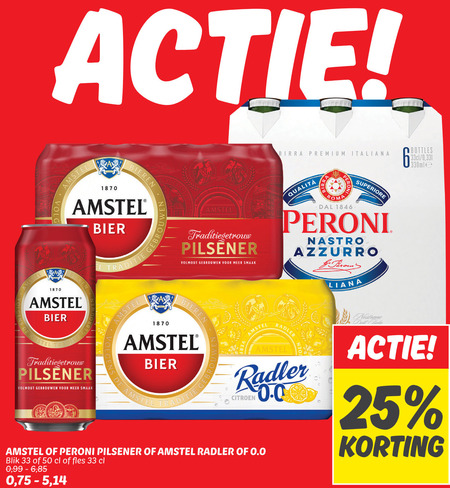 Amstel   radler bier, blikje bier folder aanbieding bij  Dekamarkt - details