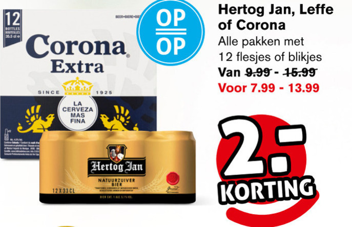 Leffe   blikje bier, speciaalbier folder aanbieding bij  Hoogvliet - details