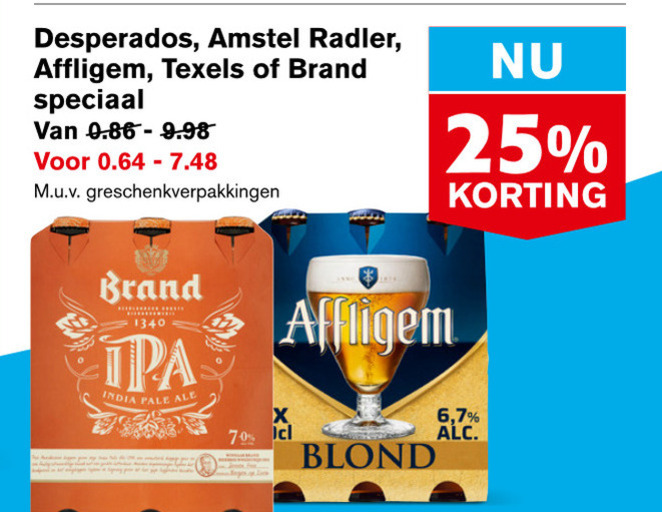 Affligem   speciaalbier, radler bier folder aanbieding bij  Hoogvliet - details