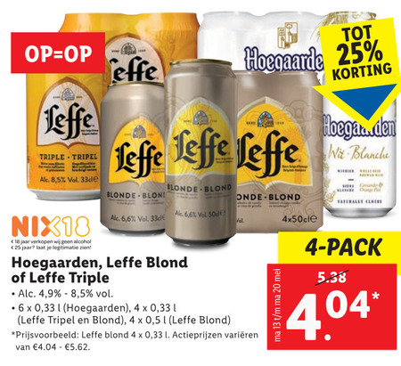 Hoegaarden   blikje bier, speciaalbier folder aanbieding bij  Lidl - details