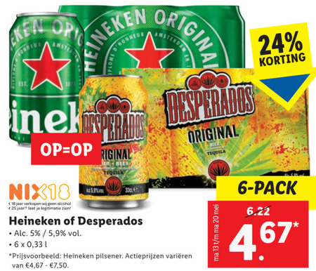 Desperados   blikje bier, speciaalbier folder aanbieding bij  Lidl - details