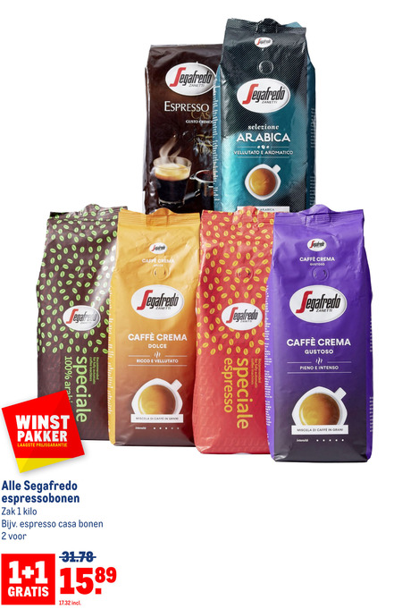 Segafredo   koffiebonen folder aanbieding bij  Makro - details