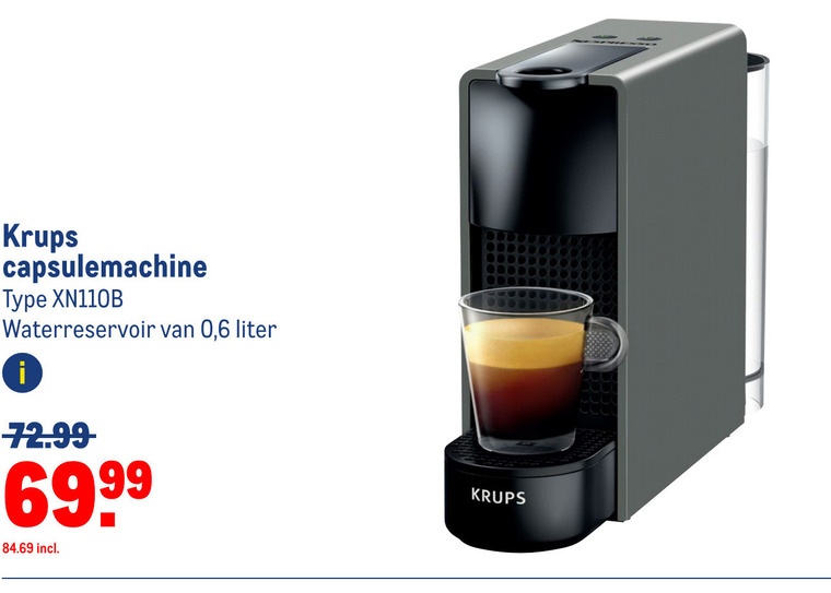 Krups   nespresso apparaat folder aanbieding bij  Makro - details