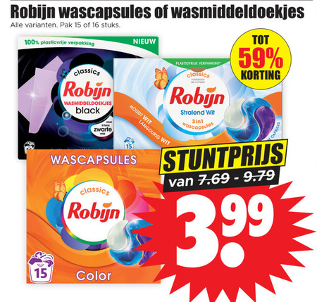 Robijn   wasmiddel folder aanbieding bij  Dirk - details