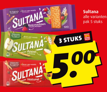 Sultana   fruitbiscuit folder aanbieding bij  Boni - details