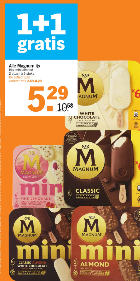 Magnum   ijslollies folder aanbieding bij  Albert Heijn - details