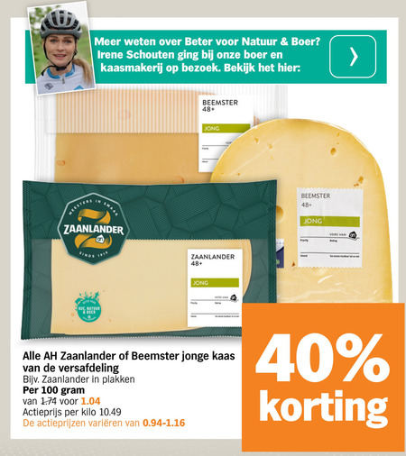 Zaanlander   kaas, kaasplakken folder aanbieding bij  Albert Heijn - details