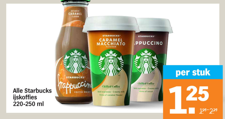 Starbucks   ijskoffie folder aanbieding bij  Albert Heijn - details