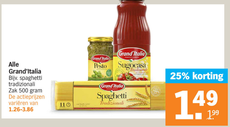 Grand Italia   pesto, pastasaus folder aanbieding bij  Albert Heijn - details