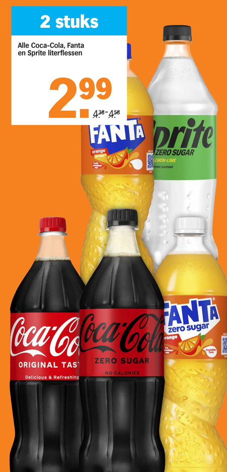 Fanta   frisdrank, cola folder aanbieding bij  Albert Heijn - details