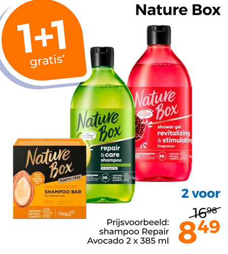 Nature Box   shampoo folder aanbieding bij  Trekpleister - details