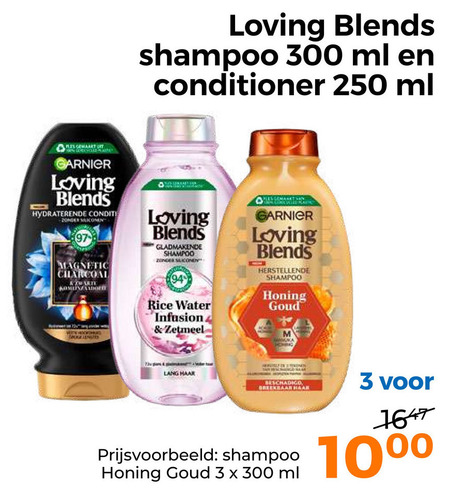 Garnier Loving Blends   shampoo, conditioner folder aanbieding bij  Trekpleister - details