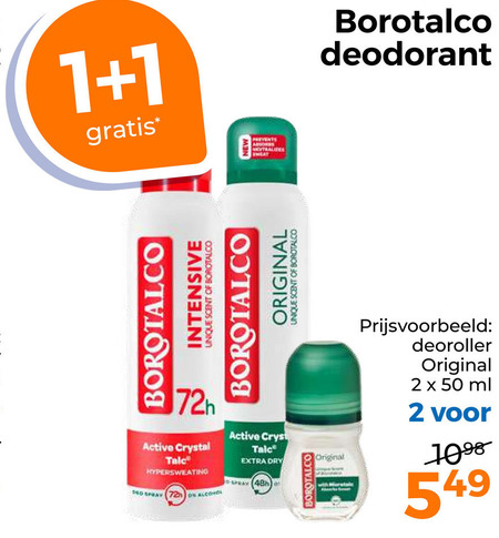 Borotalco   deodorant folder aanbieding bij  Trekpleister - details