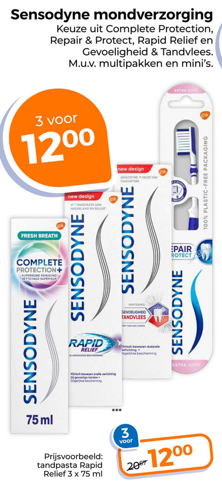 Sensodyne   tandpasta, tandenborstel folder aanbieding bij  Trekpleister - details