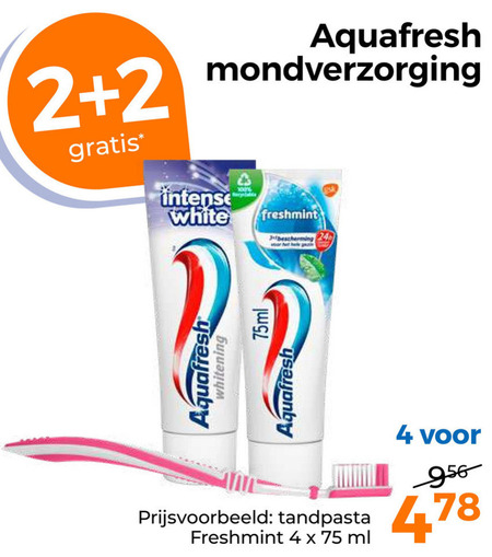 Aquafresh   tandenborstel, tandpasta folder aanbieding bij  Trekpleister - details