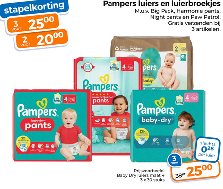 Pampers   luiers, luierbroekjes folder aanbieding bij  Trekpleister - details