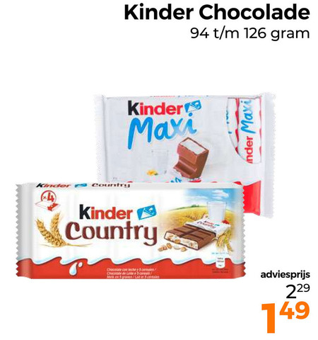 Kinder   chocolade folder aanbieding bij  Trekpleister - details