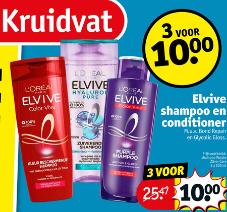 Elvive   conditioner, shampoo folder aanbieding bij  Kruidvat - details