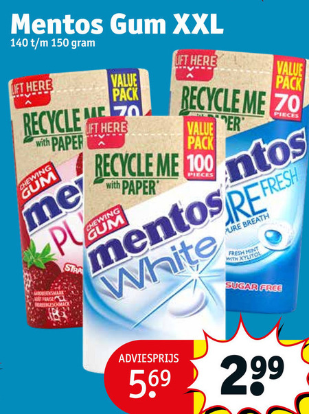 Mentos   kauwgom folder aanbieding bij  Kruidvat - details