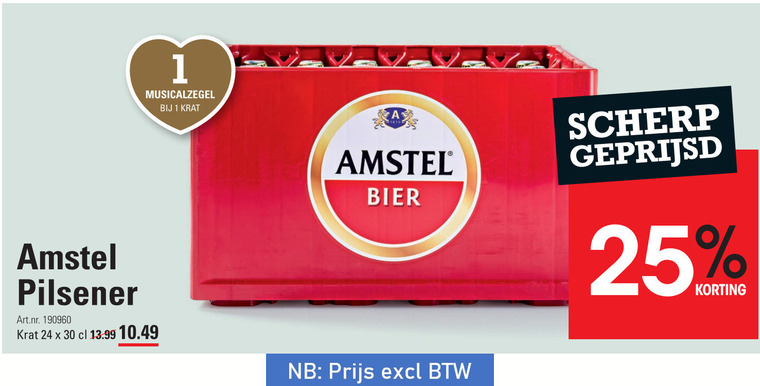 Amstel   krat bier folder aanbieding bij  Sligro - details