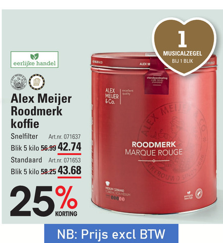 Alex Meijer   koffie folder aanbieding bij  Sligro - details