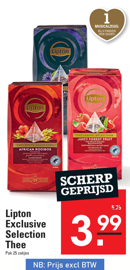 Lipton   thee folder aanbieding bij  Sligro - details