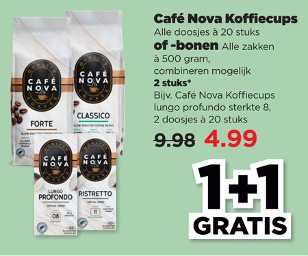 Cafe Nova   koffiecups, koffiebonen folder aanbieding bij  Plus Vandaag - details