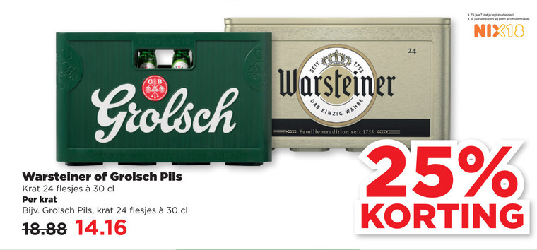 Grolsch   krat bier folder aanbieding bij  Plus Vandaag - details