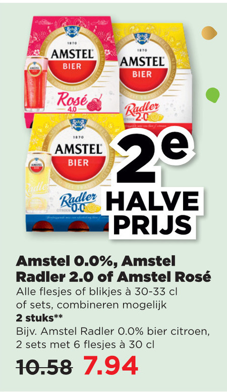 Amstel   radler bier, alcoholvrij bier folder aanbieding bij  Plus Vandaag - details