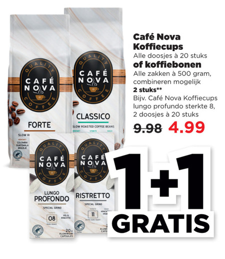 Cafe Nova   koffiebonen, koffiecups folder aanbieding bij  Plus - details