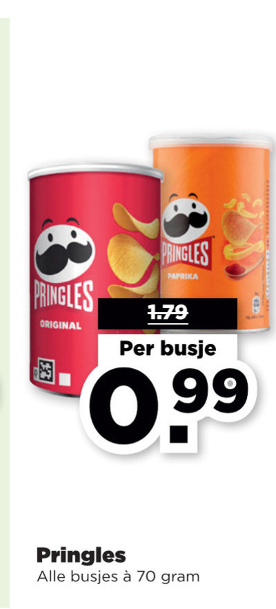 Pringles   chips folder aanbieding bij  Plus - details