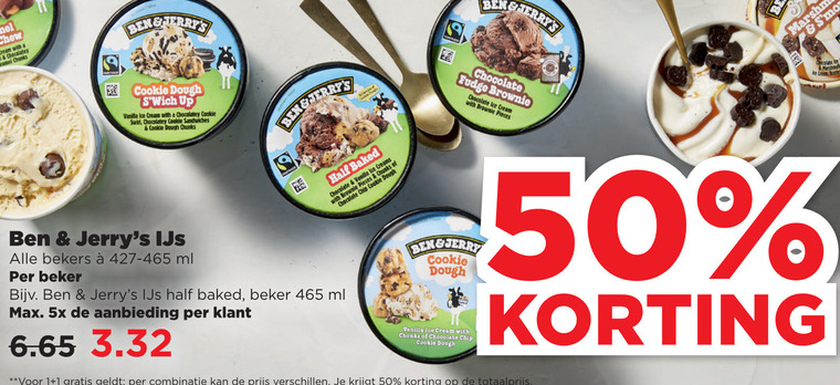 Ben and Jerrys   ijsspecialiteit folder aanbieding bij  Plus - details