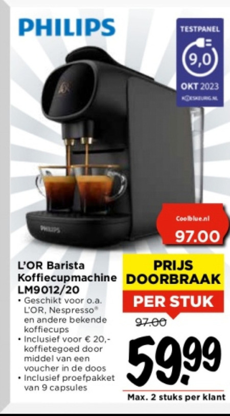 Philips   nespresso apparaat folder aanbieding bij  Vomar - details