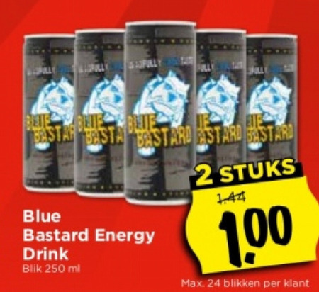 Blue Bastard   energiedrank folder aanbieding bij  Vomar - details