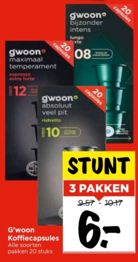 Gwoon   koffiecups folder aanbieding bij  Vomar - details